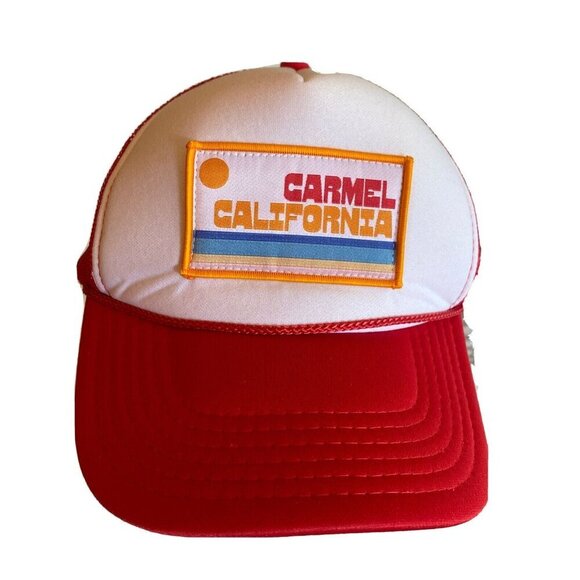 Carmel California Patch Hat Cap Adjustable Red Meshback - Picture 1 of 6